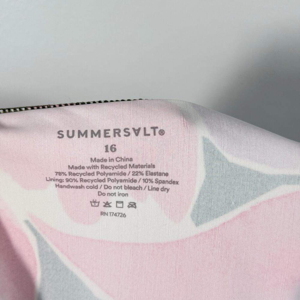Summersalt 16 The Ruched Backflip Watercolor Petal Olive & Spritz Tummy Control - Picture 4 of 6